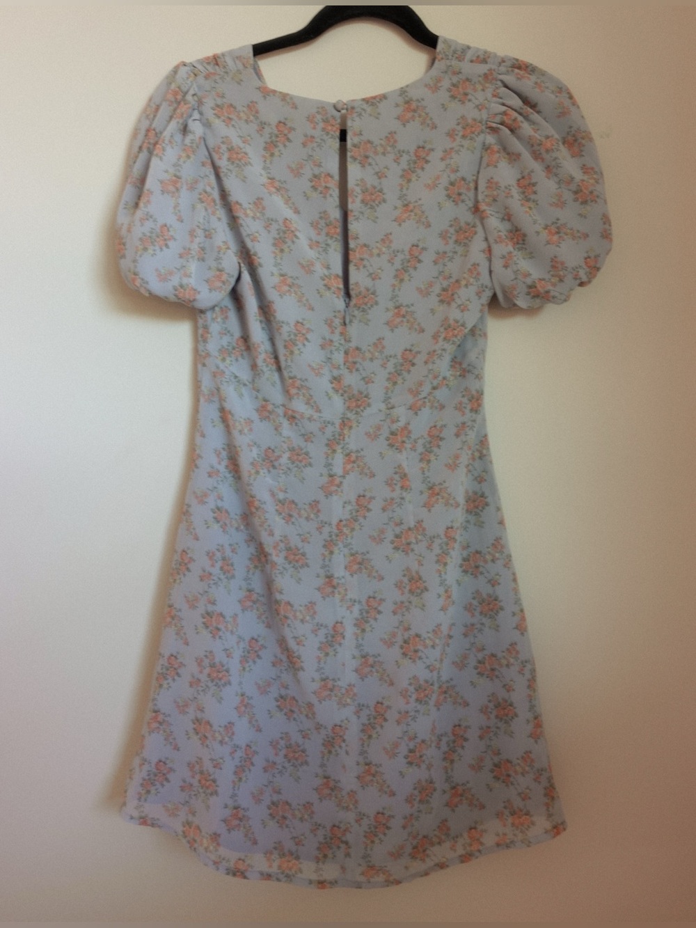Lush Light Blue Floral V-Neck Mini Dress - Picture 3 of 4
